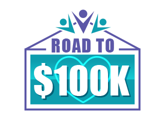 Road to $100K logo design by BeDesign