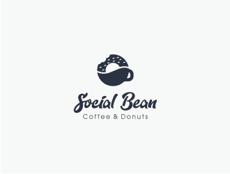 Social Bean Coffee & Donuts logo design by Susanti