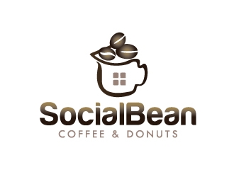 Social Bean Coffee & Donuts logo design by Marianne