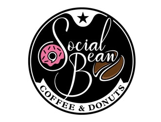 Social Bean Coffee & Donuts logo design by DreamLogoDesign