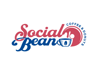 Social Bean Coffee & Donuts logo design by Ultimatum