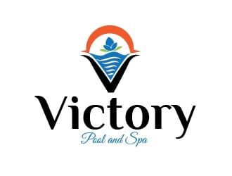Victory Pool and Spa logo design by KreativeLogos