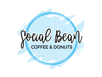 Social Bean Coffee & Donuts logo design by Girly