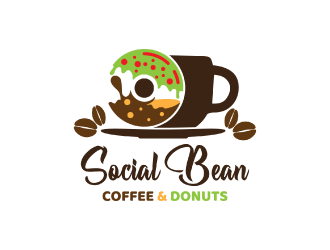Social Bean Coffee & Donuts logo design by nona