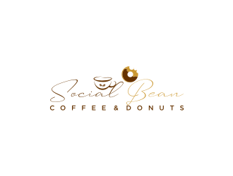 Social Bean Coffee & Donuts logo design by Artomoro