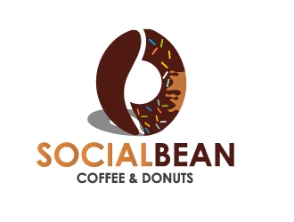 Social Bean Coffee & Donuts logo design by Erasedink