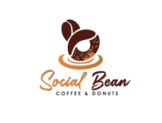 Social Bean Coffee & Donuts logo design by Erasedink