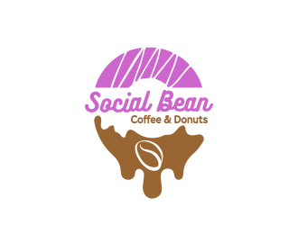 Social Bean Coffee & Donuts logo design by Gwerth