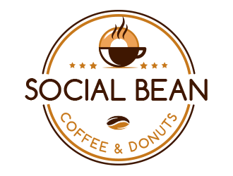 Social Bean Coffee & Donuts logo design by BeDesign