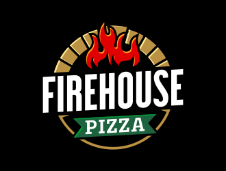 Firehouse Pizza  logo design by Panara