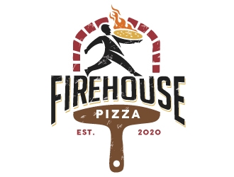 Firehouse Pizza  logo design by REDCROW