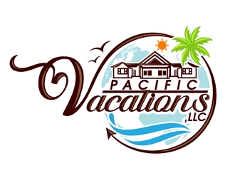 Pacific Vacations,LLC logo design by DreamLogoDesign