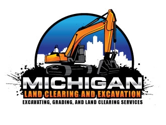 Michigan Land Clearing and Excavation  logo design by invento