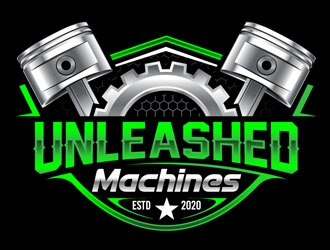 Unleashed Machines logo design by DreamLogoDesign