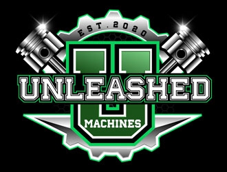 Unleashed Machines logo design by DreamLogoDesign