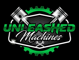 Unleashed Machines logo design by DreamLogoDesign