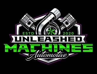 Unleashed Machines logo design by DreamLogoDesign