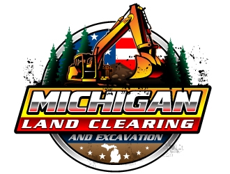Michigan Land Clearing and Excavation  logo design by Suvendu