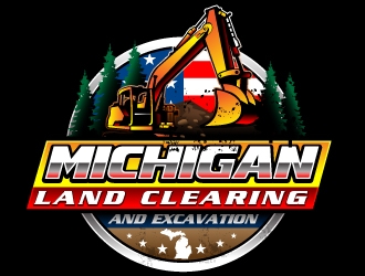 Michigan Land Clearing and Excavation  logo design by Suvendu
