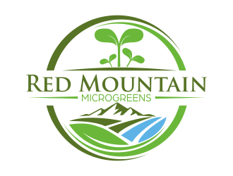 Red Mountain Microgreens logo design by qqdesigns
