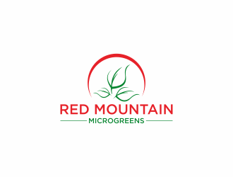 Red Mountain Microgreens logo design by luckyprasetyo