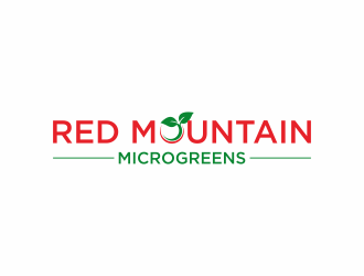 Red Mountain Microgreens logo design by luckyprasetyo
