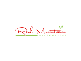 Red Mountain Microgreens logo design by jancok