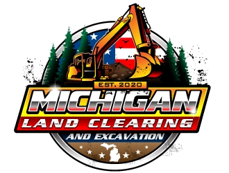 Michigan Land Clearing and Excavation  logo design by Suvendu