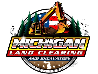 Michigan Land Clearing and Excavation  logo design by Suvendu