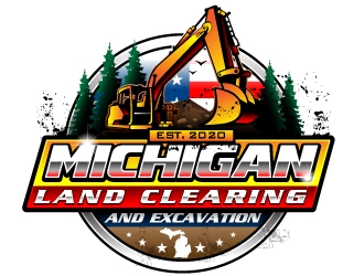 Michigan Land Clearing and Excavation  logo design by Suvendu