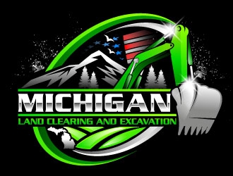 Michigan Land Clearing and Excavation  logo design by Suvendu
