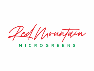 Red Mountain Microgreens logo design by afra_art