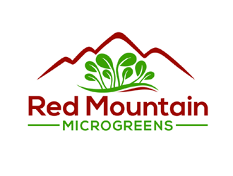 Red Mountain Microgreens logo design by ingepro