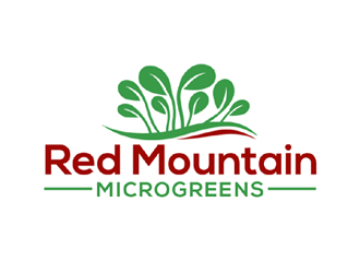 Red Mountain Microgreens logo design by ingepro