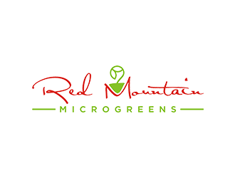 Red Mountain Microgreens logo design by Rizqy