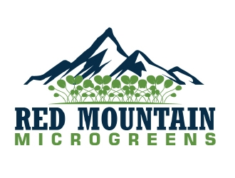 Red Mountain Microgreens logo design by KreativeLogos