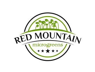 Red Mountain Microgreens logo design by serprimero