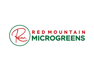 Red Mountain Microgreens logo design by Gwerth