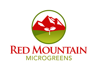 Red Mountain Microgreens logo design by kunejo