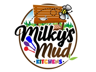 Milkys Mud Kitchens logo design by DreamLogoDesign