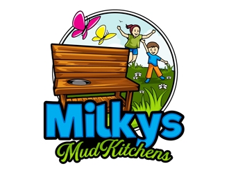 Milkys Mud Kitchens logo design by DreamLogoDesign