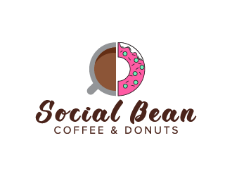 Social Bean Coffee & Donuts logo design by jafar