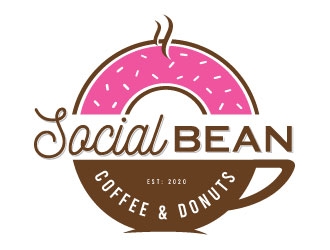 Social Bean Coffee & Donuts logo design by Conception