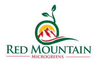 Red Mountain Microgreens logo design by bloomgirrl