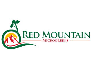 Red Mountain Microgreens logo design by bloomgirrl