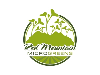 Red Mountain Microgreens logo design by pambudi