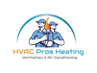 HVAC Pros Heating, Ventilation, & Air Conditioning  logo design by heba