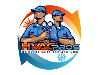 HVAC Pros Heating, Ventilation, & Air Conditioning  logo design by bosbejo