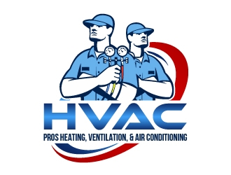 HVAC Pros Heating, Ventilation, & Air Conditioning  logo design by cybil