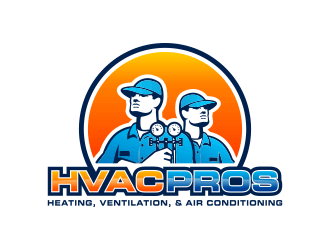 HVAC Pros Heating, Ventilation, & Air Conditioning  logo design by ubai popi